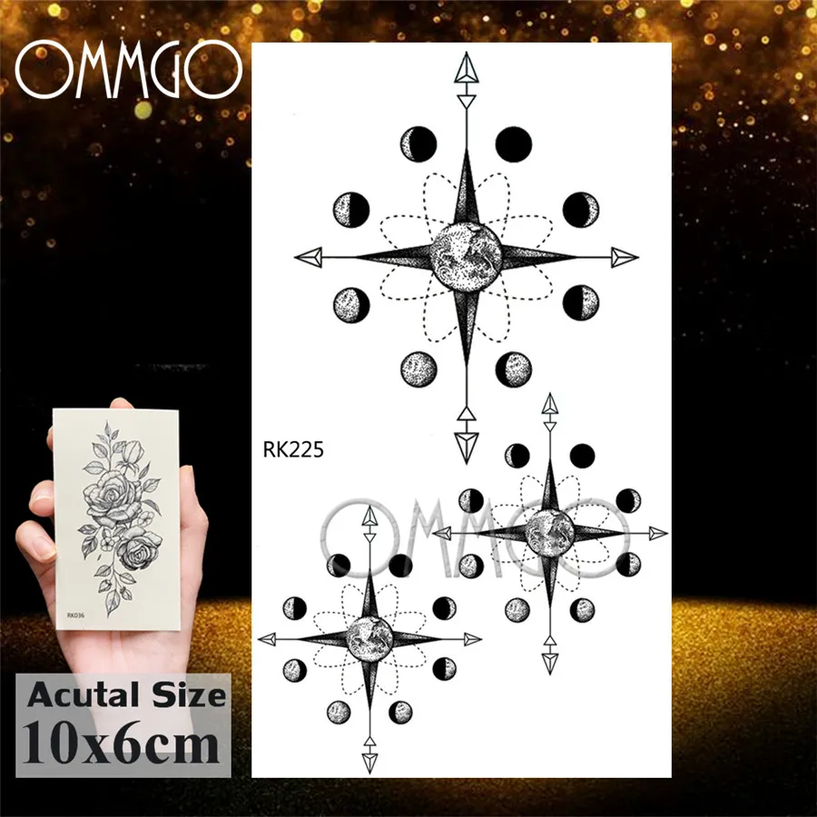 OMMGO черная горная стрелка временная татуировка наклейка геометрические маленькие лесные татуировки боди-арт рука женские мужские фальшивые татуировки бумага - Цвет: ORK225