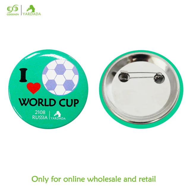 5pcs Random colors football pin badges metal for clothes and bags