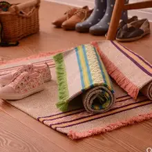 Southest Азиатский стиль ткачество полосатый ковер коврики двери напольный коврик для ванной ковры мягкие