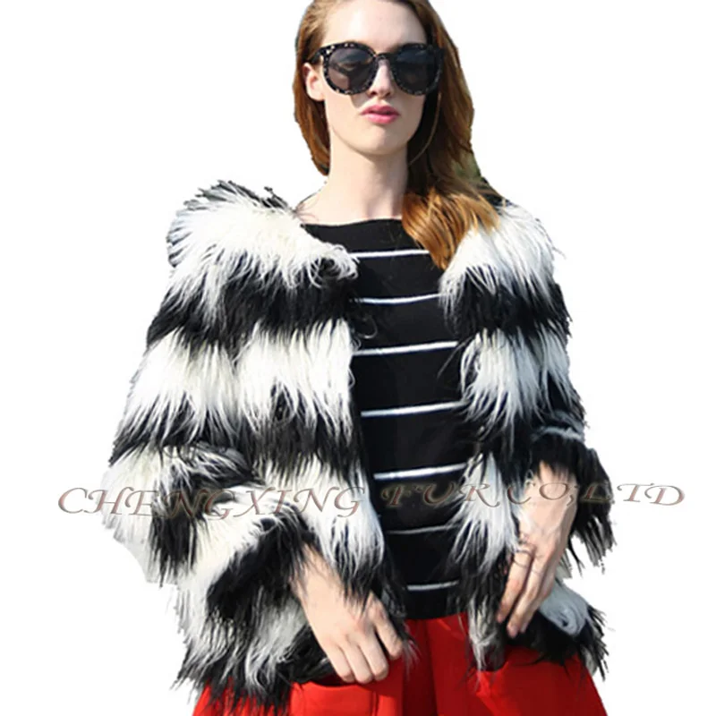 CX G A 255 Customed Size 2017 New Winter Ladies Genuine Goat Fur Jacket