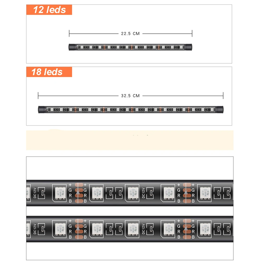 RGB светодиодный свет полосы Красочный музыкальный ритм набор атмосферный свет прикуриватель вилка модификация автомобиля лампа нижнего освещения Голосовое управление