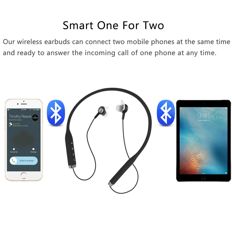 XGODY JS01 спортивные bluetooth наушники 4 2 активного шумоподавления беспроводной стерео