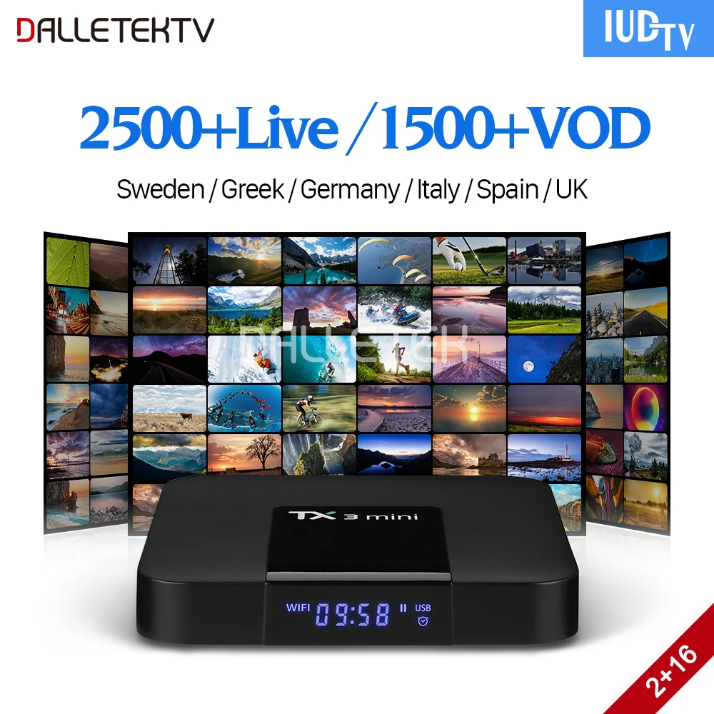 

Europe IPTV Box Android 7.1 TX3 mini 2G 16G IUDTV IPTV Subscription UK Germany Turkey Spain Italia Greece Sweden Portugal
