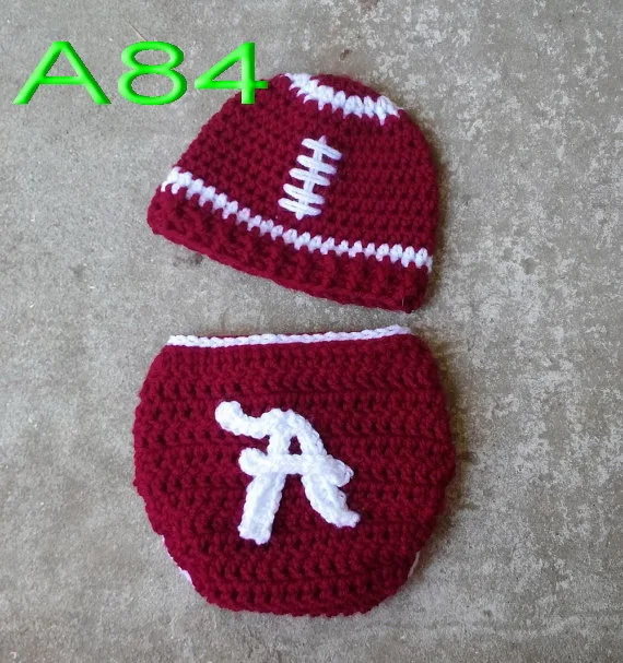 baby Hat,crochet Red Rugby Football Hat 