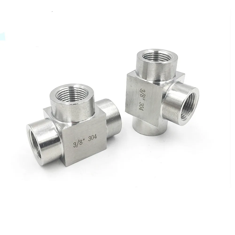 SS304 1/8 "1/4" 3/8 "1/2" 3/4 "BSP Женский тройник нитки 3 Way 304 тройник из нержавеющей стали трубы фитинг разъем адаптер