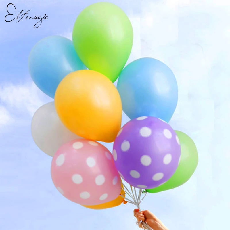 

Elf magic 10pcs mixed color latex balloon kids girl birthday wedding baby shower party decoration happy new year air balloons