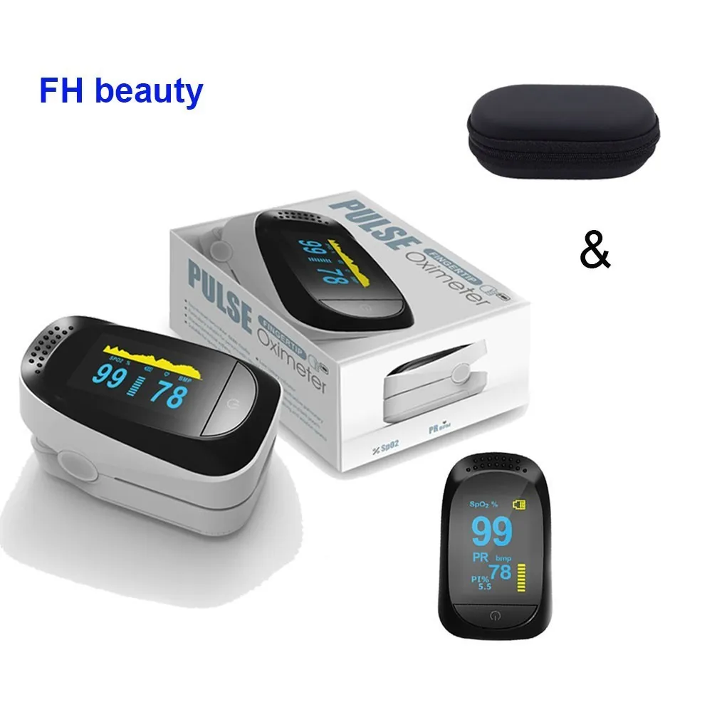 

Digital Finger Pulse Oximeter WITH CASE Blood Oxygen Finger SPO2 PR PI Alarm Oximetro de pulso dedo Portable Care 8 hour sleep