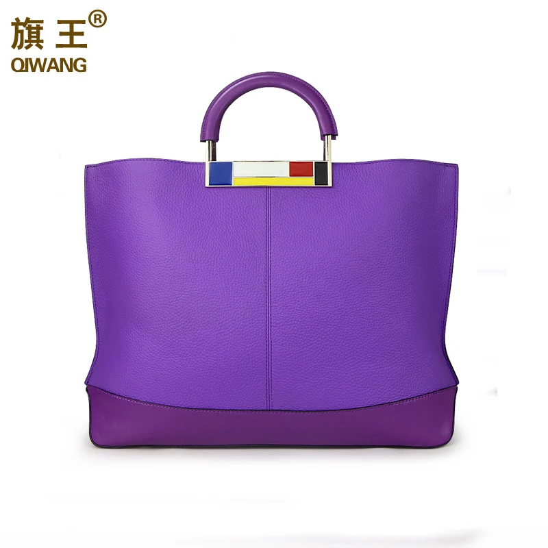 Красочные металлические Большой Tote сумки Фиолетовый европейский бренд Designr из