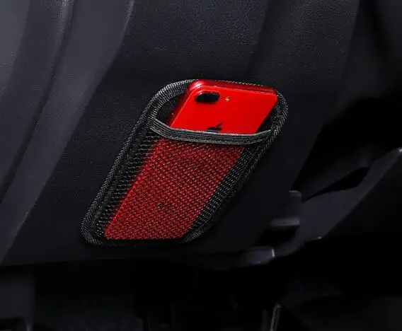 

Car Storage Pocket Organiser Net Mesh Pouch String Bag Mobile Holder Phone Pen Black Car-Mounted Storage Bag Debris Bag