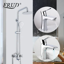 Waterfall Faucet Taps Shower-System Bathroom-Set Mixer Wall-Mount FRUD with Sink-Tap