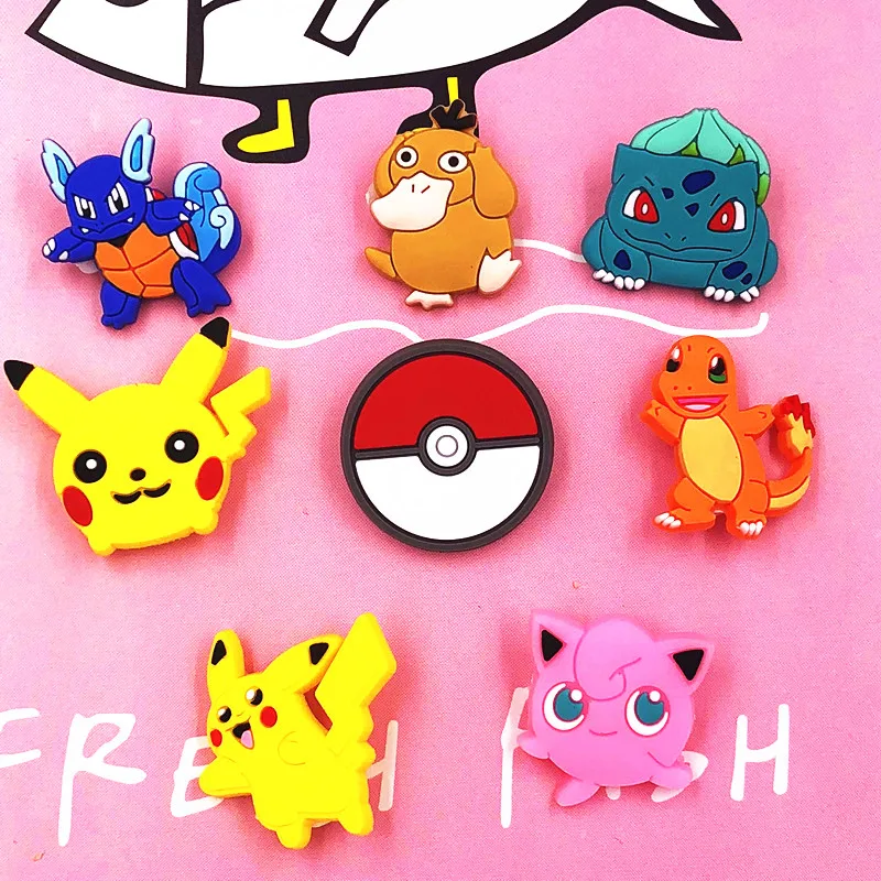 

1Pcs Cute Cartoon Pikachu Pokemon PVC Badges Pins Brooches Pinback Button Clothes Bag Hat Decorations Kids Gift Badge Icon