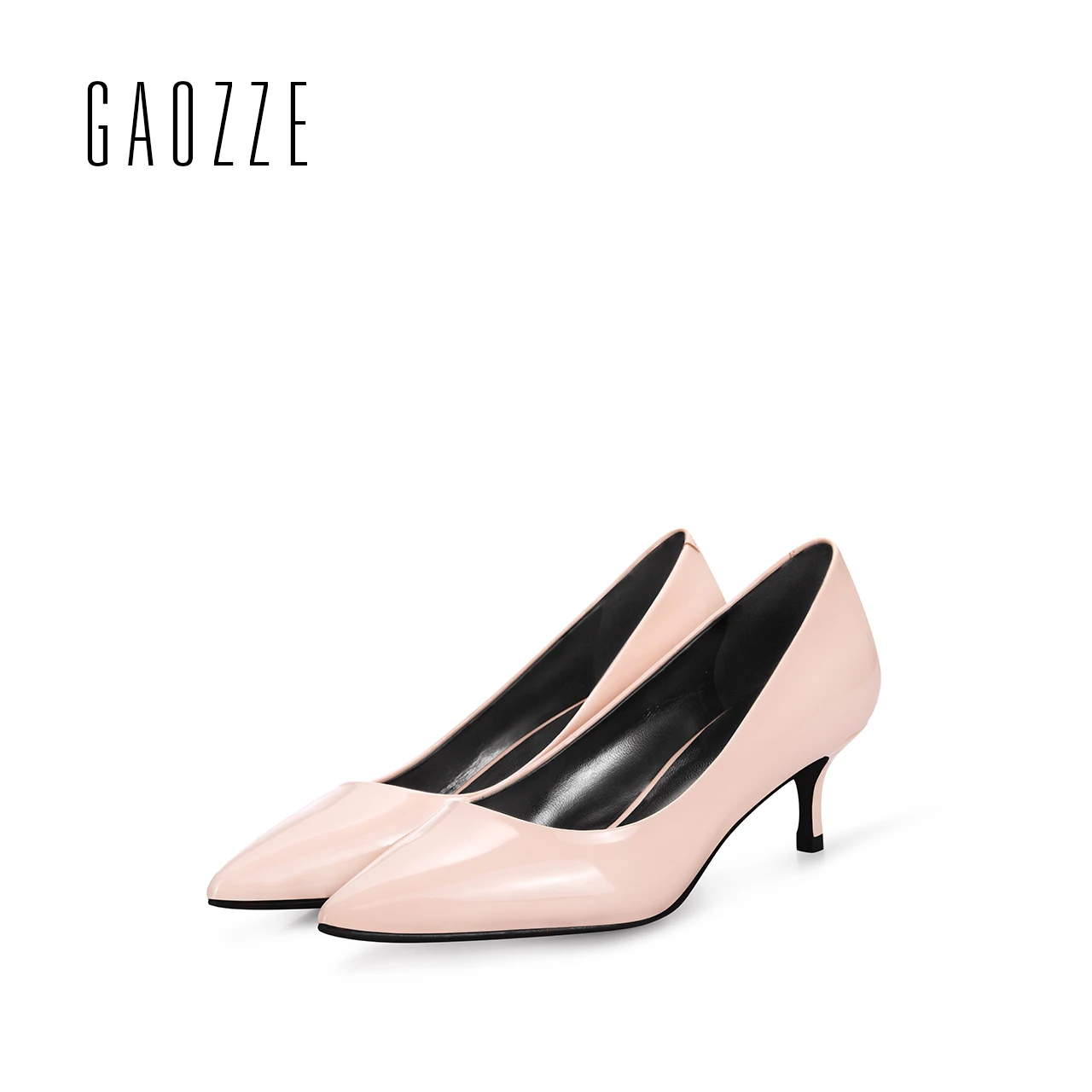 GAOZZE Pointed Toe 4.5CM Stilettos Kitten Heels Genuine Leather Women Shoes Pumps Solid Color Female High Heels Office Shoes