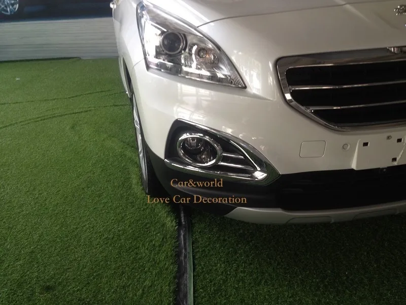 ABS Chrome Интимные аксессуары для Peugeot 3008 2013 передние противотуманные фары крышка отделкой автомобиль Foglight лампы внешней отделки