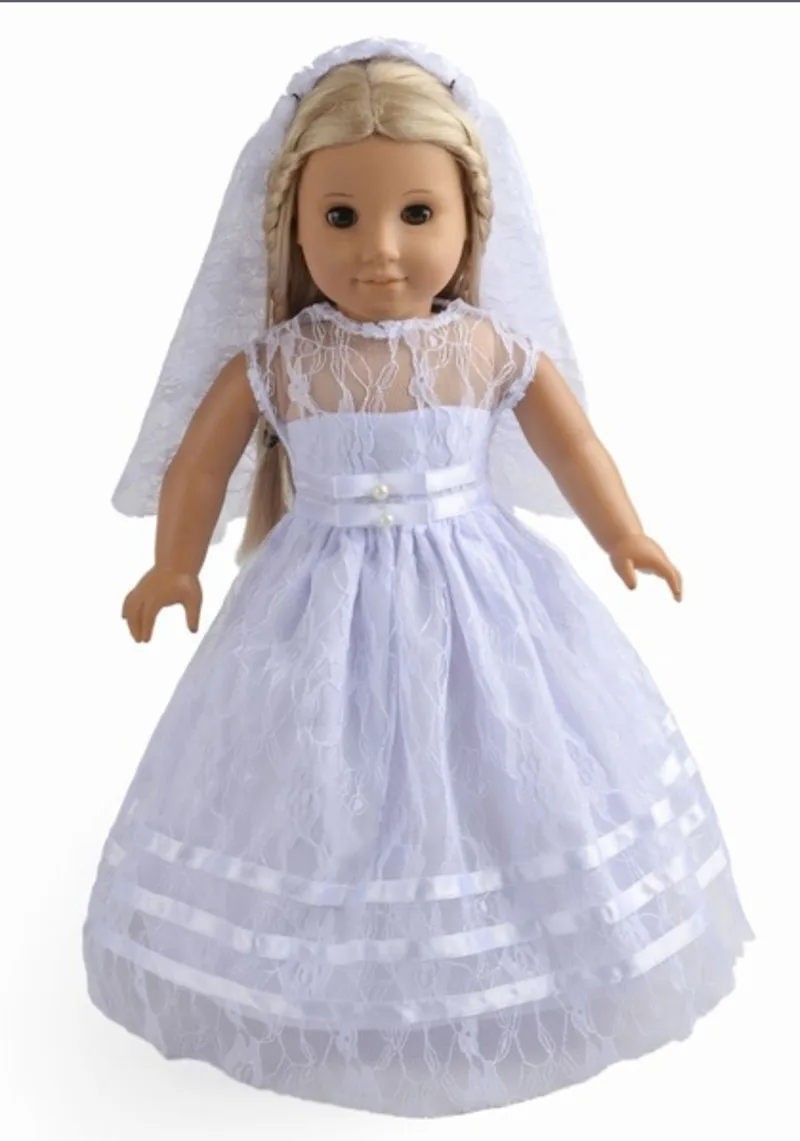 american girl doll white dress