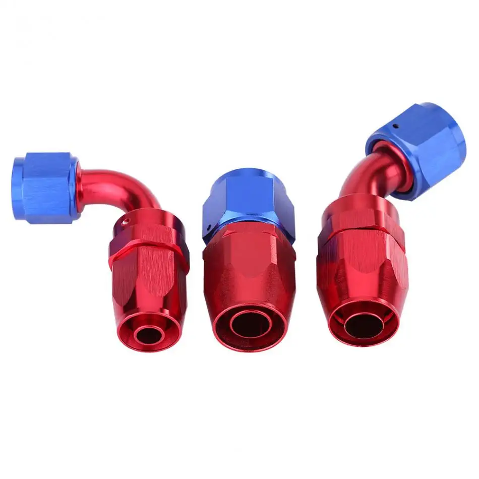 AN10 0 45 90 Degree Fuel Line Hose End Swivel Fitting Oil Cooler Adapter Blue and Red Color Anodized | Автомобили и мотоциклы