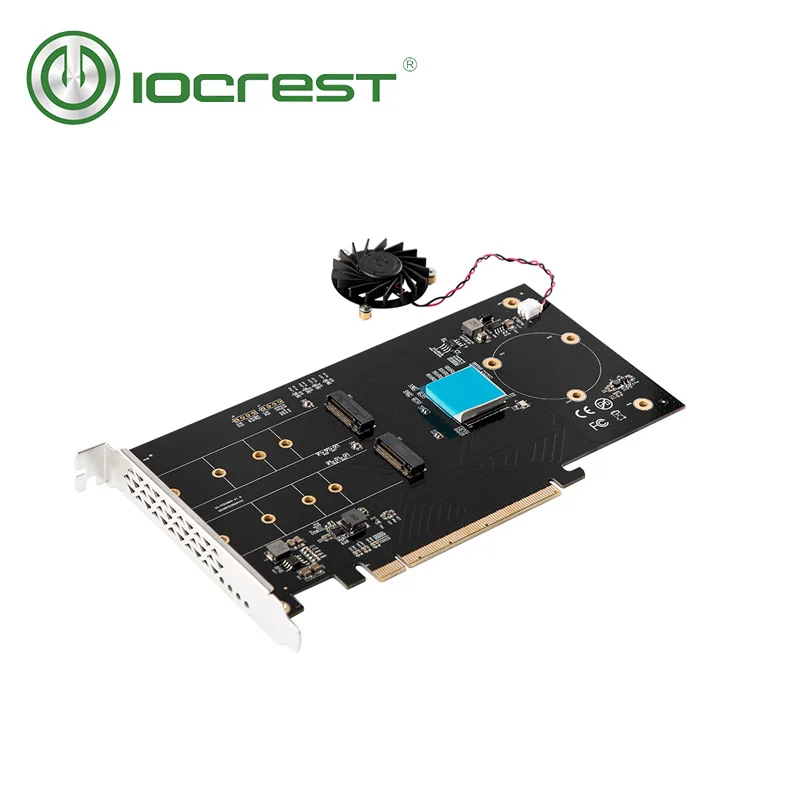  IOCREST dual M.2 NVMe puertos PCIe 30x16 bifurcación riser controlador en apoyo de la no-bifurcació