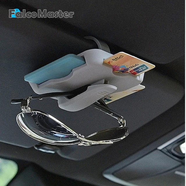 Sun Visor Car Card Holder for ID Credit VIP Highway Card Organizer Storage with Glasses Clip Automotive auto Accessories styling