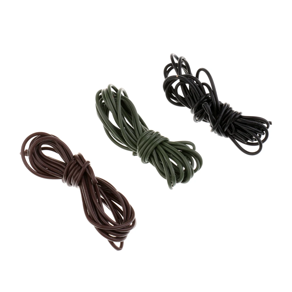 3Pcs Professional Silicone Rig Tubing 1.0mm Inner Diameter for Carp Fishing Hair Rigs Tube for outdoor Carp Fishing  3 Colors