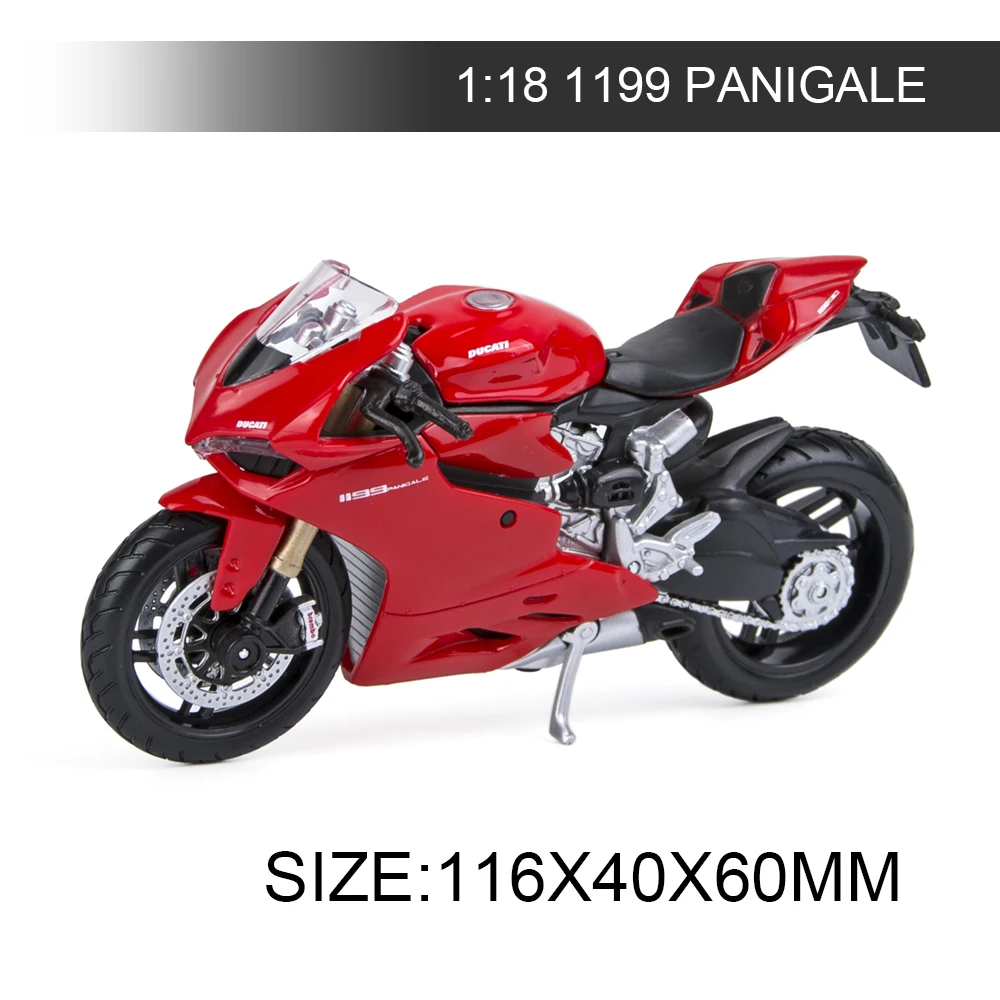 Maisto 1:18 Миниатюрные модели для мотоцикла Ducati 1199 PANIGALE красная литая игрушечная