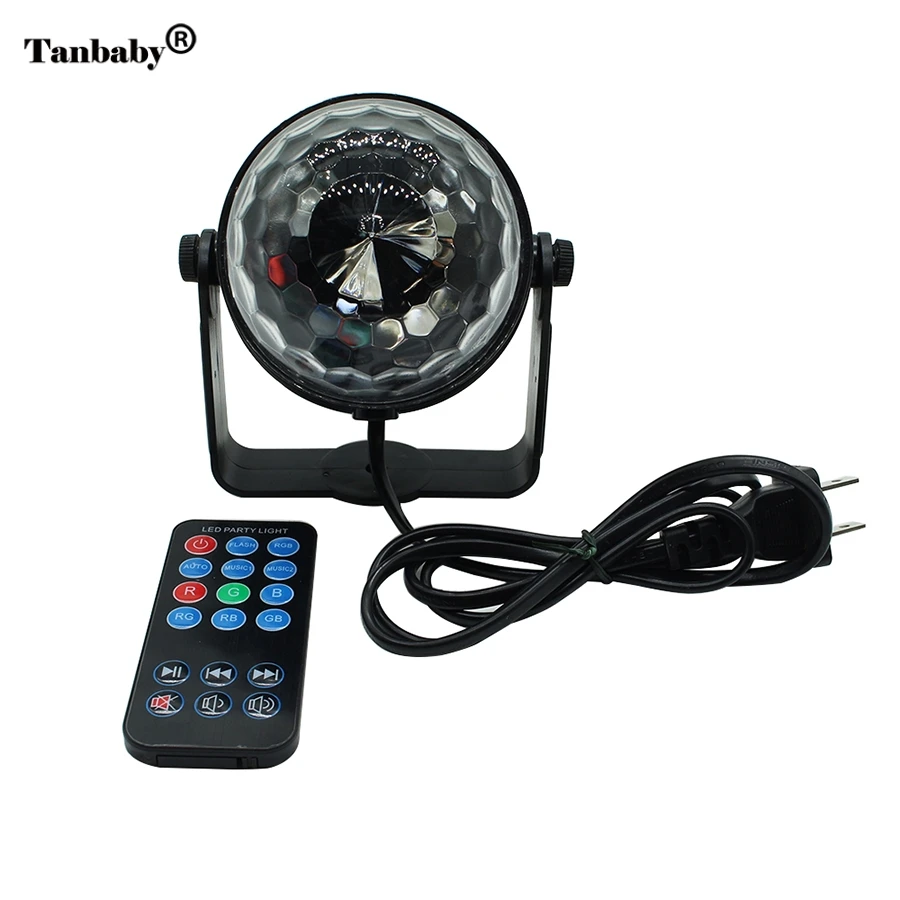 

Tanbaby Stage Projector Lighting Voice Activated RGB LED Crystal Magic Ball Effect Light with Remote Control for KTV,DISCO,Bar