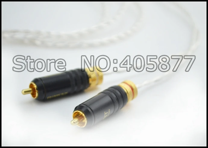 High quality occ silver plated Mini Stereo 3 5mm TO 2 RCA AUX Audio Cable 2M