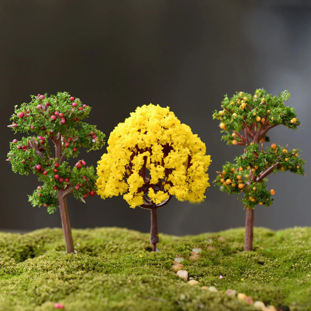 2 шт. 8 типов мини-дерево миниатюры микро пейзаж смолы ремесла фигурка бонсай садовый Террариум принадлежности сказочные садовые украшения