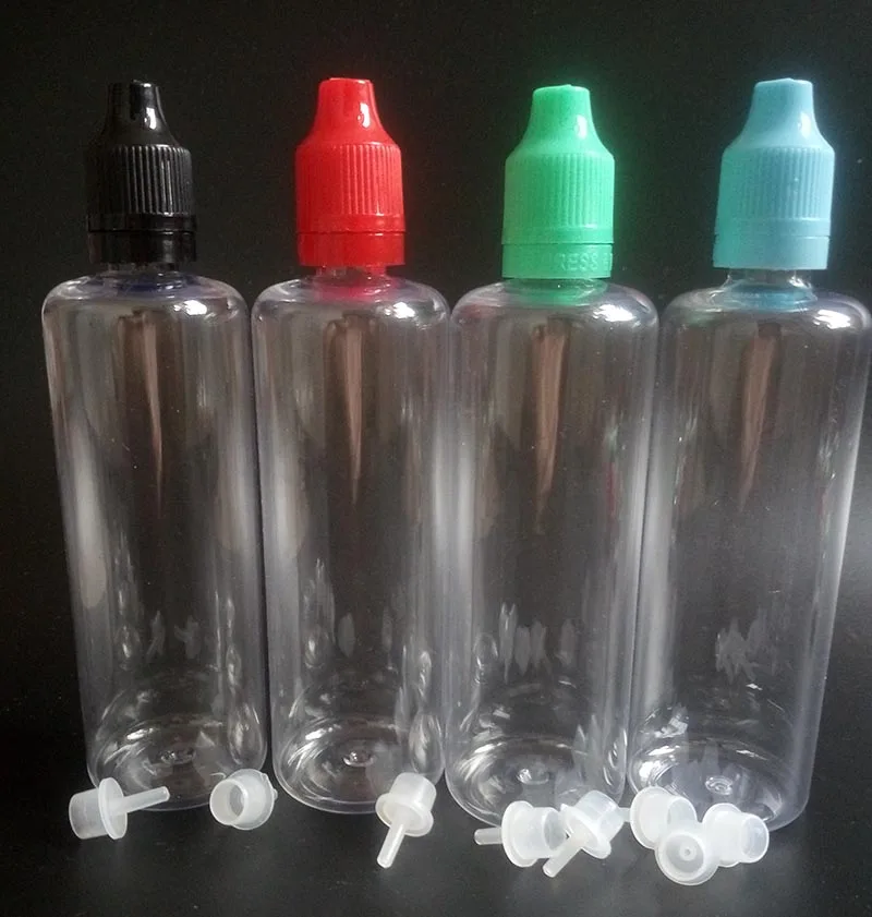 

Needle PET 100ml Empty Bottles E liquid Plastic Dropper Bottles with Long Thin Tips Tamper Evident and Childproof Caps