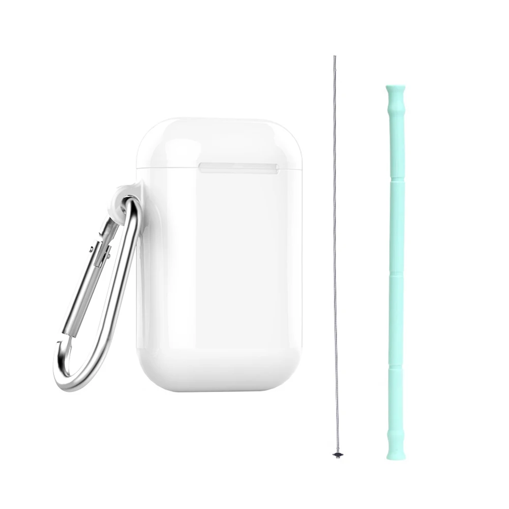 

Travel Cleaning Brush Portable Collapsible Solid Non Toxic Drinking Straw Silicone Soft Home Reusable Eco Friendly Carrying Case