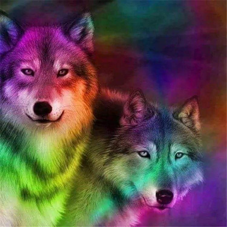 

Colorful Fox animal crystal 5D Rhinestone painting crystal Home round DIY Diamond painting cross stitch diamond embroidery