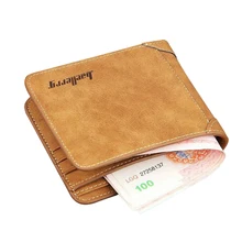Hot Marque Hommes Portefeuille Nubuck En Cuir Mince Portefeuilles Homme Porte-Monnaie Vintage Designer Sac D’argent de Bourse de Carte de Crédit À Court Portefeuille