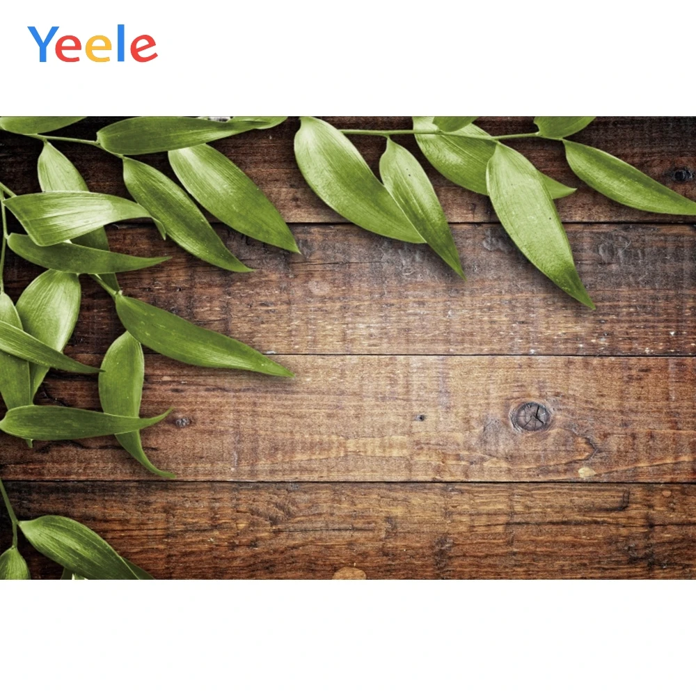 Yeele деревянные доски зеленые листья летние гранж фоны для фотосъемки