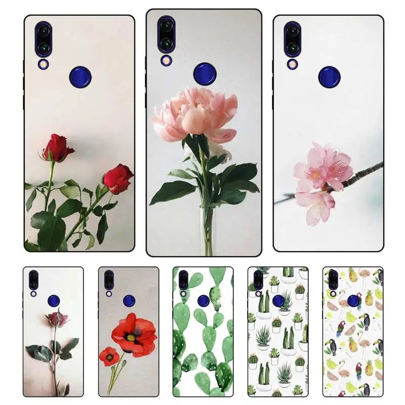 N278 кактус акварельный Черный силиконовый чехол крышка для Xiaomi Redmi Note 3 4 4X5 5A 6 7 Pro