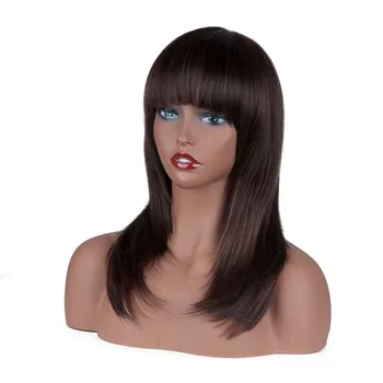 

Fashion style Celebrity Bangs Colorful Short Straight Synthetic Bob Hair Lace Front Wigs for Cosplay Daily Party