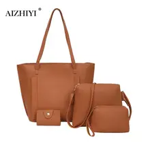 4PCS Women Composite Bag Purse and Handbags Sets Ladies PU Leather Shoulder BagsWomen Messenger Bags Satchel Tote Crossbody Bags