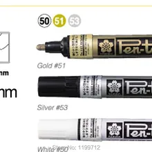 Yqb аэропорт 3 шт./компл. Sakura ручка стилус для сенсорного пулевой наконечник Краски маркер золотые, серебристые, белые 2,0 мм