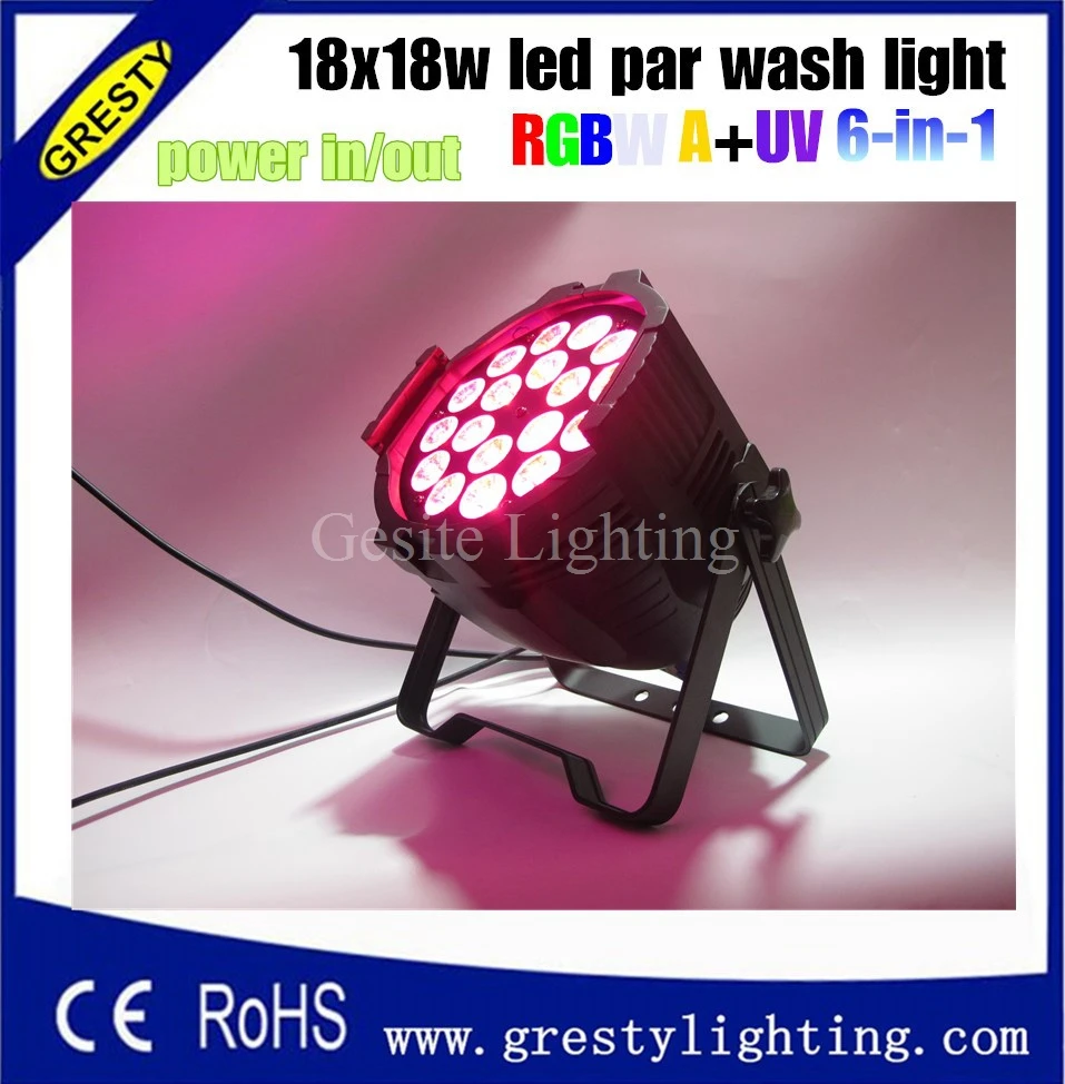 

Бесплатная доставка 6 шт./лот 18 шт. led par свет RGBWAUV 6in1 led par может DMX512 8ch мыть светодиодный для dj