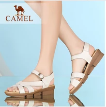 Camel flat sandals female summer 2016 new summer shoes leather low-heeled sandals