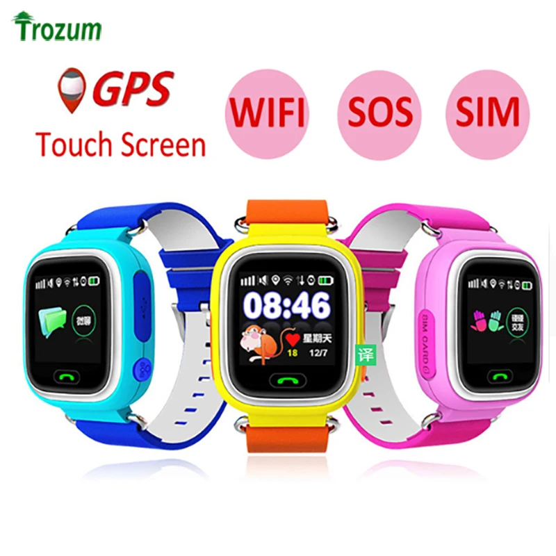 

Child GPS Wifi Location Smart Watch Q90 SOS Call Touch Screen Device Tracker for Kid Baby Safe Anti-Lost Monitor PK Q80 Q750 Q50