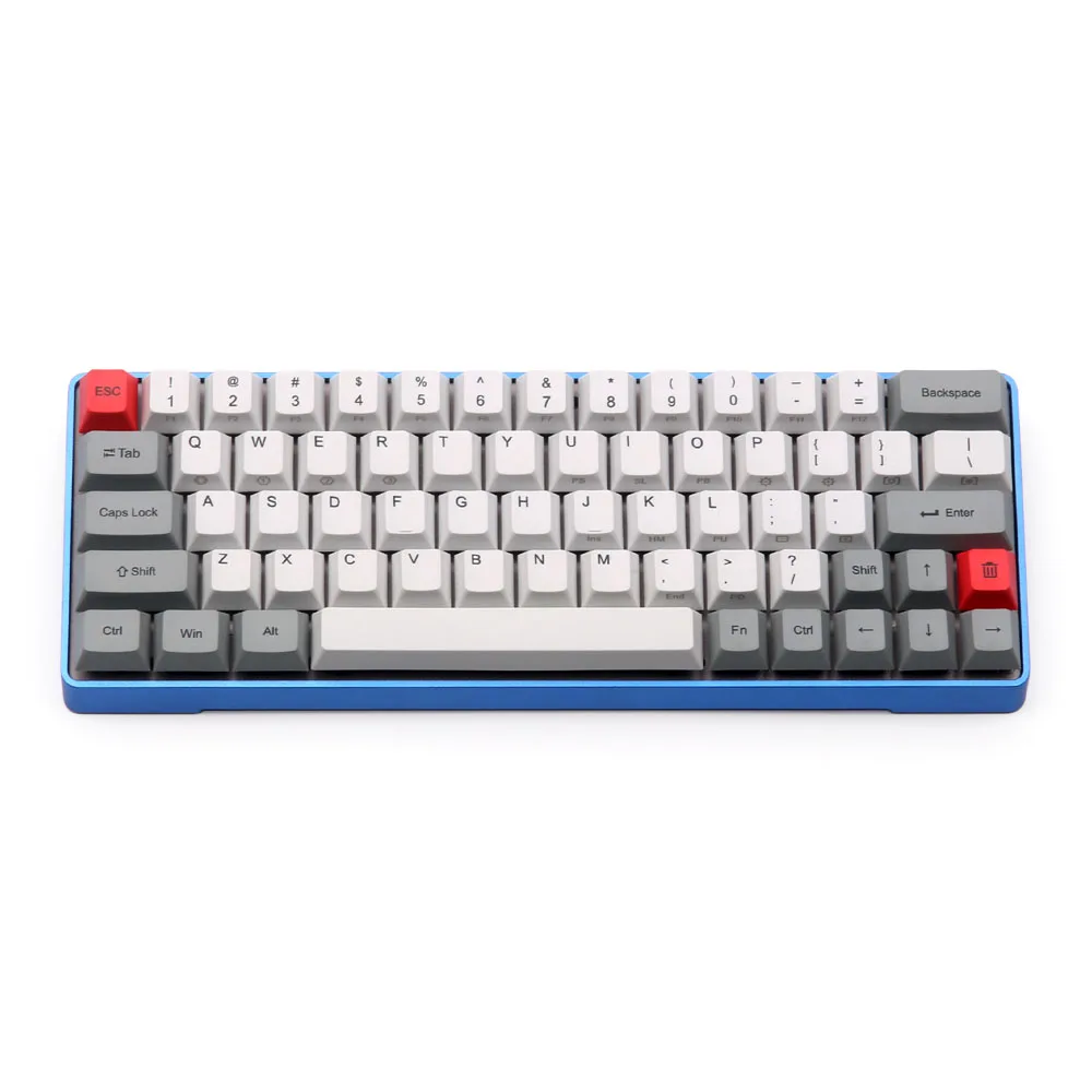 

GK64 fully assembled Mechanical keyboard with cherry profile kecap dye-subbed 64 keys and metal shell support custom RGB light