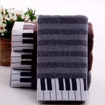 

50pcs 34*76cm Creative Piano Keyboard Stripe Design Cotton Towel Plus Size Thickening Bath Face Hair Soft Beach Towel ZA1344