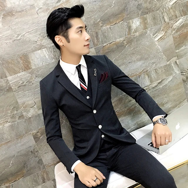 Online High Quality Men Black Gold Tuxedo Suit 3 Image