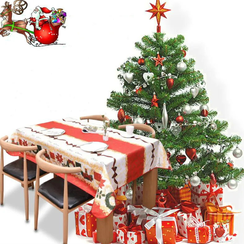 

145X240cm Tablecloth for Rectangular New Year's Christmas table cloth Cover Nonwoven Polyester Dome Decoration table Cover