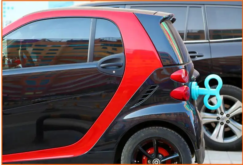 Милый стильный Электрический Освещение Весна наклейки на автомобиль батарея питание для милый автомобиль крыши установка Розовый 3D винил авто аксессуары - Название цвета: Синий