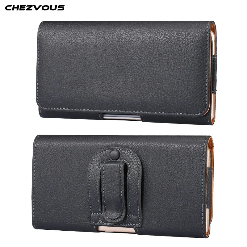 

CHEZVOUS Black PU Leather Phone Case Belt Clip For AGM X1 HomTom HT37 Pro AGM A8 SE Blackview BV7000 Pro BV8000 Pro THL T6C