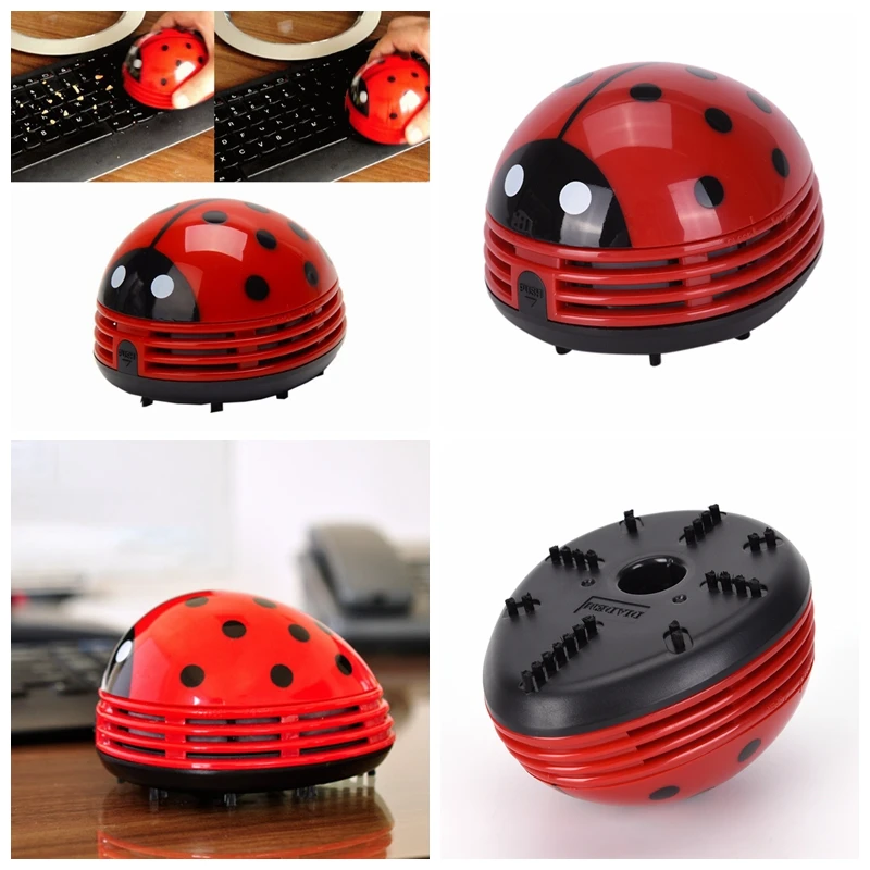 1pc Mini Ladybug Desktop Coffee Table Vacuum Cleaner Dust Collector for Home Office High Quality