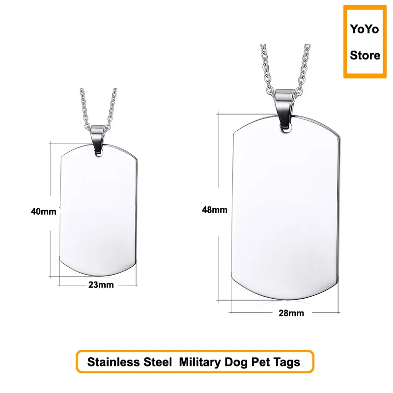 

Personalized 316L Stainless Steel Dog Pet Tag,Free Shipping Military Dog Tag Pendant Charm(50*28*1.8mm)