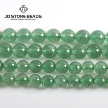 High Quality Green Strawberry Crystal Natural 5 6 8 10 12mm Diy Charm Beads For Jewelry Making Fancy Gemstone Beads Green Quartz