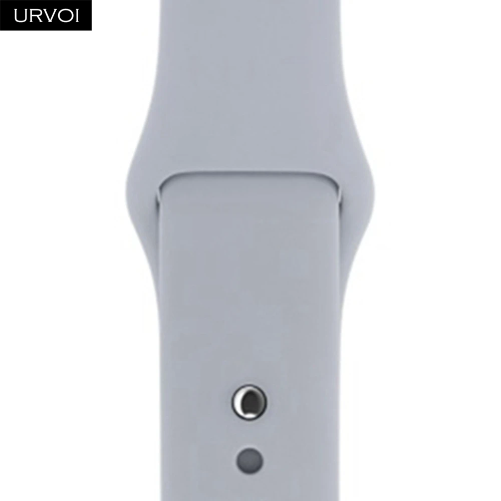 Спортивный ремешок URVOI для Apple Watch series 5, 4, 3, 2, 1, силиконовый ремешок для iWatch, 44 м, с застежкой, цветная замена, новинка - Цвет ремешка: Light grey
