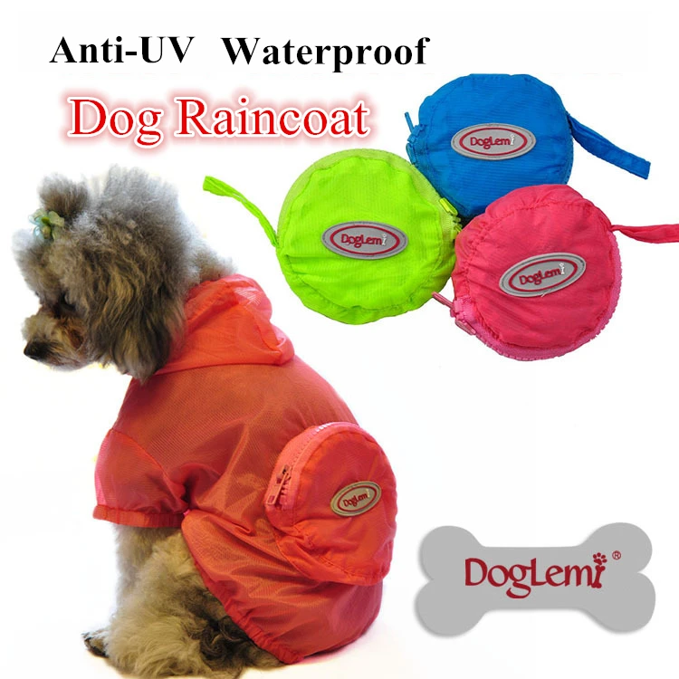 Anti UV Dog Windbreaker Ultra thin Dog Raincoat with 6 Size Sun