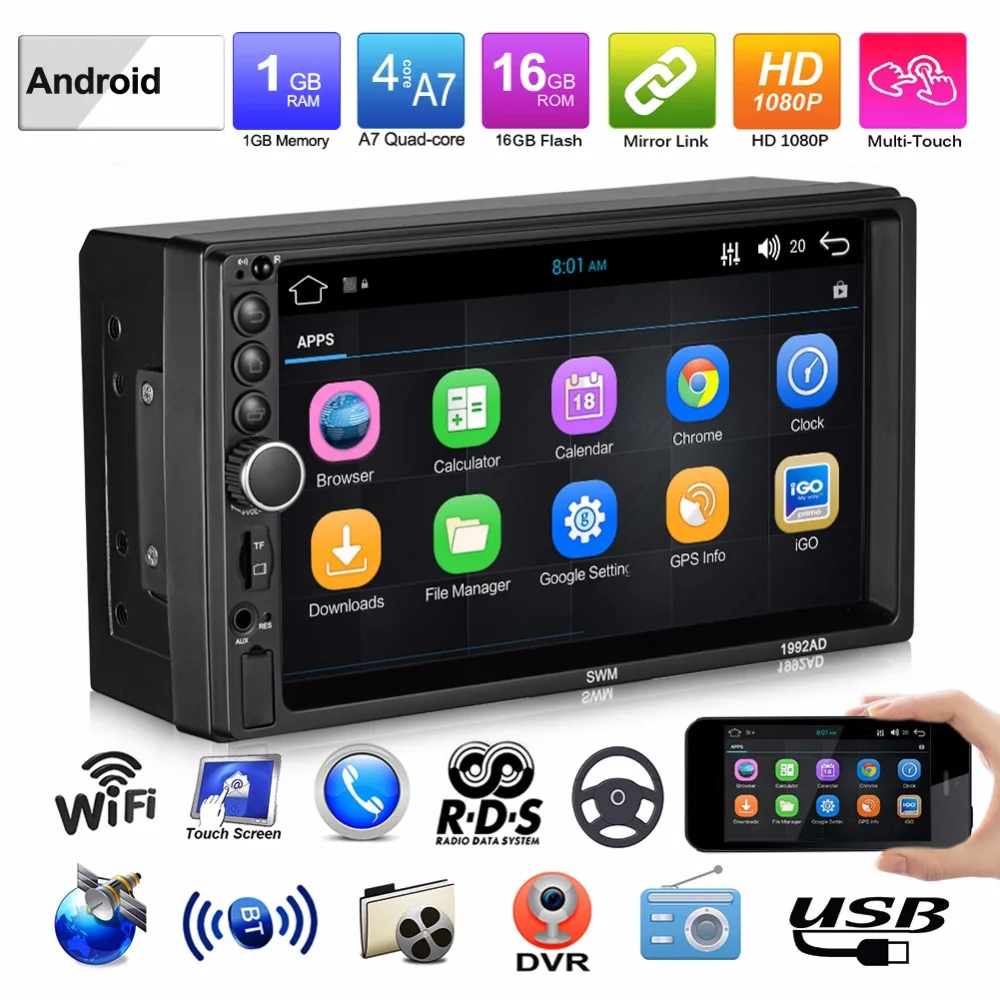 

7in Touch Screen Car Multimedia Player RDS Video MP5 Player Android Car Stereo MP5 Player FM/AM Radio Bluetooth WiFi